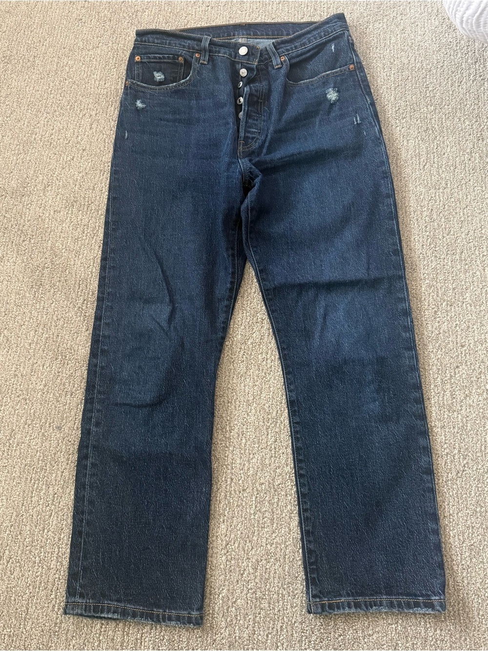 Levi’s Women’s 501 Crop Jeans - Dark Blue - Picture 4 of 8